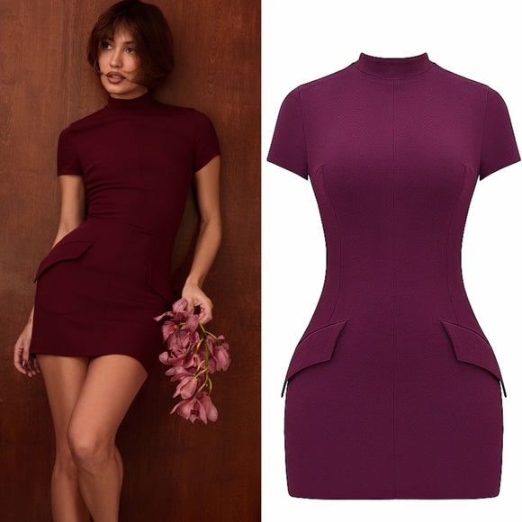House of CB ALIA Mulberry Mini Dress